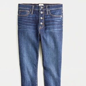 J. Crew 10” button fly toothpick skinny jean